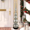 Northlight Shiny Ball Finial Tower Commercial Christmas Decoration - 4.5' - Silver - 2 of 4