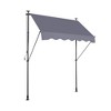 Gulches Manual Retractable Awning,78inch Non-Screw Outdoor Sun Shade Cover with UV Protection,Gary - 3 of 4
