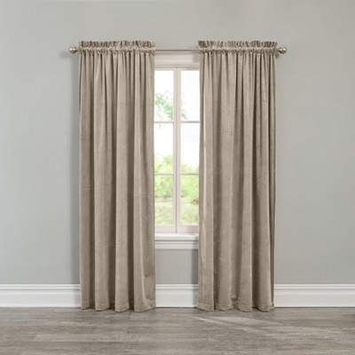 BrylaneHome BH Studio Velvet Rod-Pocket Panel