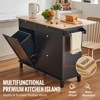 VEVOR Kitchen Island Cart, 50" Wood Top Breakfast Bar with Trash Cabinet Tilt Out 10 Gallon Storage, Farmhouse Dining Living Room Table - 3 of 4