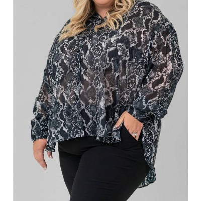 Women's SNAKE PRINT TOP - mat fashion