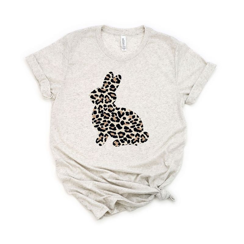 Simply Sage Market Women's Leopard Bunny Short Sleeve Graphic Tee, 1 of 4