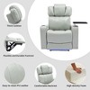 PU Leather Power Recliner with Bluetooth Speaker, LED Lights, USB Ports, Cooling Cup Holder and Swivel Tray for Home Theater Seating - 3 of 4