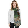 Anna-Kaci Women's Luxury Floral Pattern Satin Scarf Lightweight Silky Wrap Shawl Scarves for Evening Dresses - 3 of 4