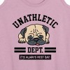 Women's - Instant Message - Unathletic Department Pug Graphic Racerback Tank - 2 of 4