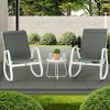 Kozyard 3 Pieces Outdoor Patio Rocking Sling Chair Powder Coated Aluminum Frame Breathable Mesh Fabric for Patio Porch Yard Garden - 2 of 4