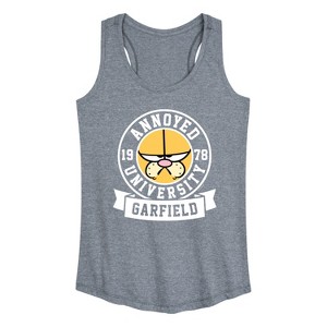 Women's - Garfield - Annoyed University Graphic Racerback Tank - 1 of 4