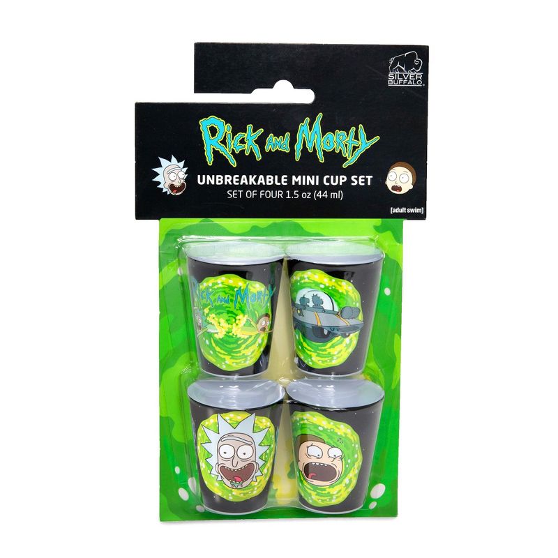 Silver Buffalo Rick and Morty 1.5-Ounce Plastic Mini Shot Glass Cups | Set of 4, 2 of 7