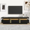 LOVMOR 68.8"TV Stand with High Gloss Faux Marble Top for TVs Up to 78'', Rectangle Media Console,White - 2 of 4