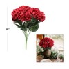 Floral Home 20" Red Hydrangea Bush - 6-Piece - 2 of 2