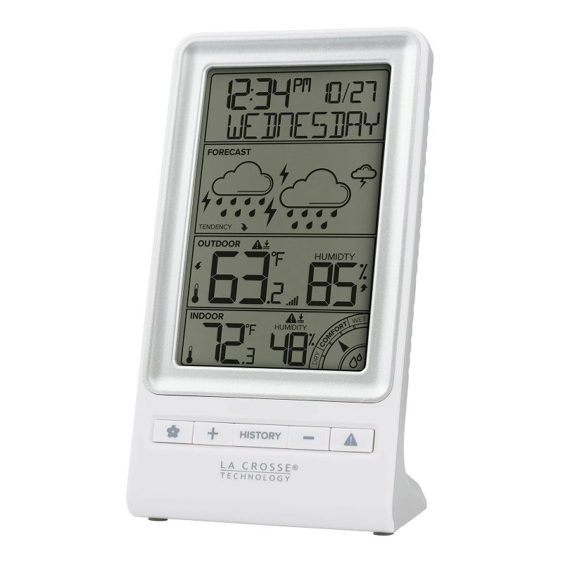 La Crosse Technology® Battery-Powered LCD Wireless 2-Piece Digital Weather Forecast Station with Hygrometer and Calendar, 3 of 6