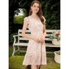 Allegra K Women's Floral Flutter Sleeves V Neck Smocked Ruffle Sundresses - 2 of 4