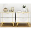 TiranisuBest White Nightstand with Drawers:Black Nightstand Bedside Table,Modern Nightstand Wood Nightstand, Night Table for Bedroom Bed Stand - 2 of 4