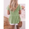 Imily Bela Womens Short Sleeve V Neck Button Down Babydoll Peplum Top Loose Casual Ruffle Hem - 3 of 3