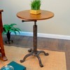 Carolina Living Gracie Adjustable Vintage Table Brown: Rustic Metal Frame, Wood Top - 2 of 3