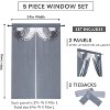 Kate Aurora Satin Semi Sheer Complete 5 Piece Window in a Bag Attached Curtain Set - 3 of 4