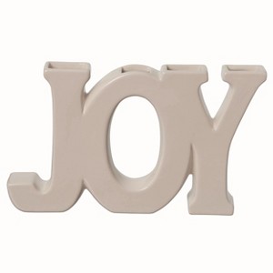 Transpac Ceramic White Christmas Joy Bud Vase - 1 of 2