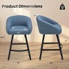 SEVOBAL 27" Bar Stools Set of 2 Upholstered Bar Stool with Back Counter Height Barstools for Home Kitchen Island Living Room, Blue, 23"*24"*20" - 3 of 4
