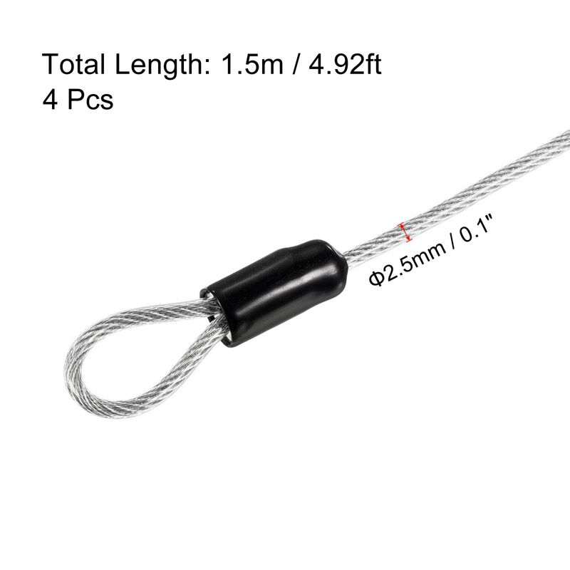 Unique Bargains Security Steel Cable Coated Luggage Lock Wire Rope, 2 of 6