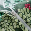 Botanical Duvet Cover Queen 100 Egyptian Cotton Green Leaves Set 3 Pcs with Zipper Ties - 2 of 4
