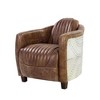Brancaster 29" Accent Chairs Retro Brown Top Grain Leather and Aluminum - Acme Furniture - 2 of 4