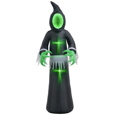 Syemin Decorative Holiday Scene Props Inflatable Halloween Decoration Mirror Face Ghost, Blow Up Outdoor Yard Display, Black, 31.5"*31.5"*96.5"
