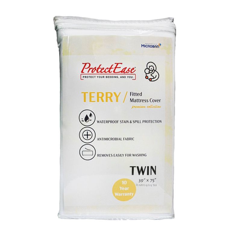 Terry Fitted Mattress Protector - ProtectEase, 1 of 10