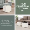 Designs4Comfort Park Avenue Single Ottoman with Stool and Reversible Tray - Breighton Home - 4 of 4