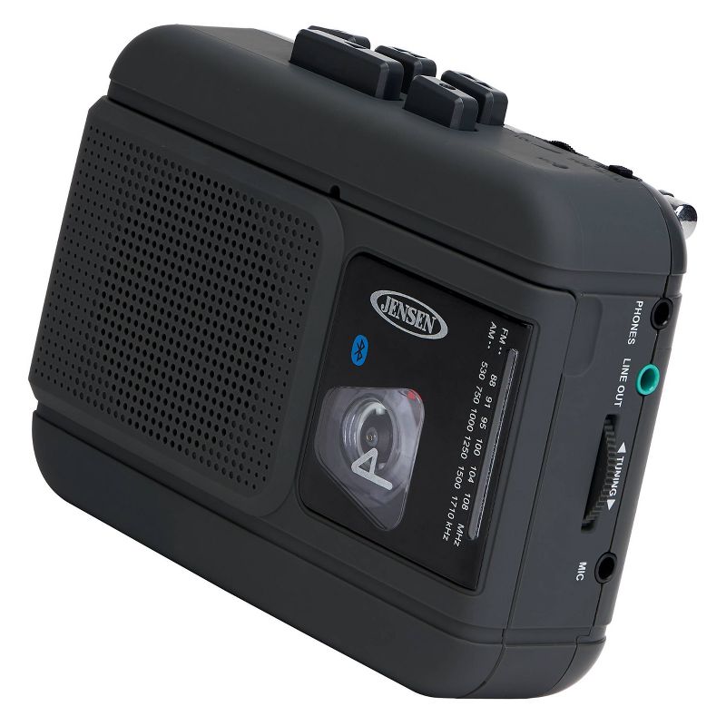 JENSEN Portable Bluetooth AM/FM Cassette Player/Recorder - Black, 3 of 6