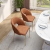 CLIHOME Set of 2 Indoor Accent Chair PU Dining Chairs with Metal Legs - 2 of 4