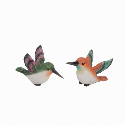 Transpac Large Resin Hummingbird Figurine Set of 2 Spring Home Decorations