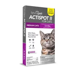 Tevra Pet Actispot II Flea Prevention for Medium Cats - 5 to 9lbs - 6 Doses
