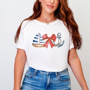 Simply Sage Market Coquette Ship Anchor Garment Dyed Tee - 1 of 4