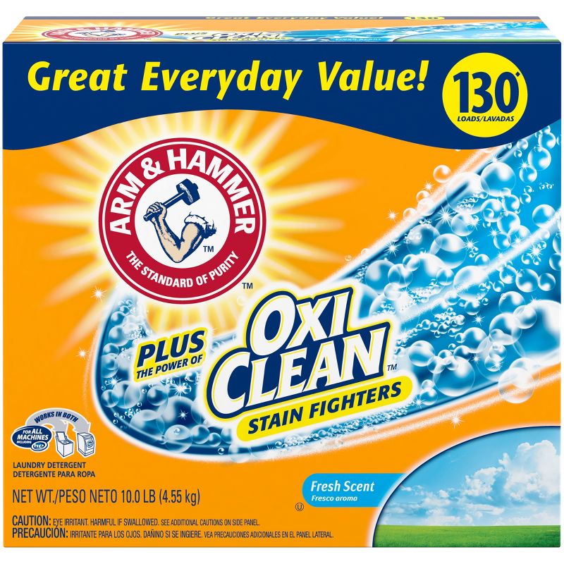 Arm &#38; Hammer Plus OxiClean Powder Laundry Detergent - Fresh Scent - 160oz, 1 of 4