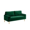 NicBex Modern Velvet Loveseat Sofa Couch with Cylindrical Pillows & Gold Legs,2-Seat Lounge Sofa for Living Room,Apartment - 3 of 4