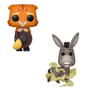 Funko Pop! 2 Pack Shrek - Puss In Boots #1596 & Donkey (Glitter) #1598 - 1 of 3