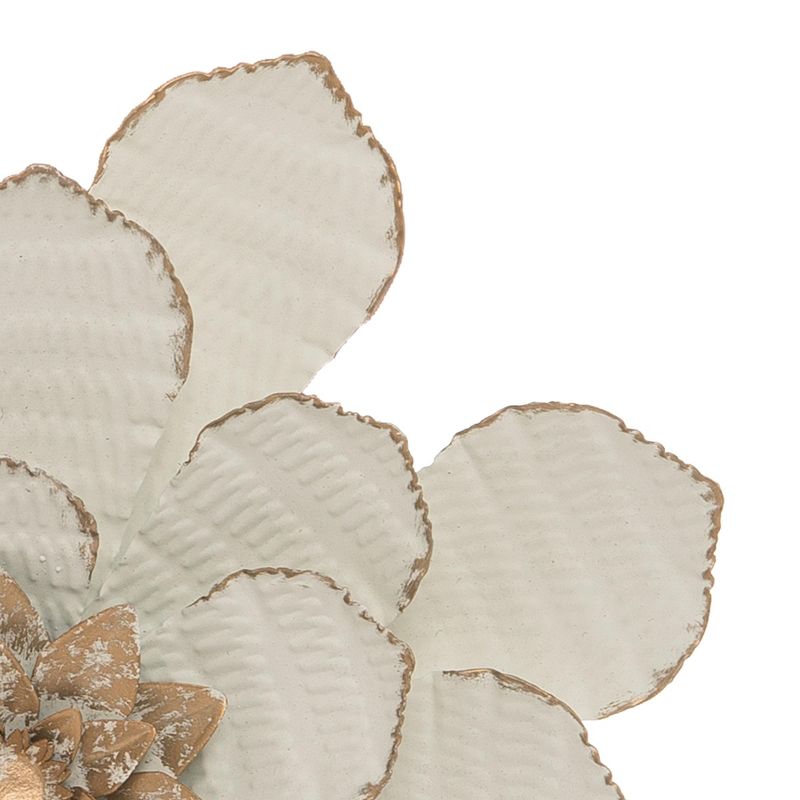 White Metal Layered Flower Wall Décor - Foreside Home & Garden, 3 of 6