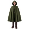 Joyfy Halloween Child Boy Green Hooded Archer Cape Cloak – Kids Medieval Renaissance Wizard Robe Outfit with Hood for Cosplay & Themed Parties - 3 of 4