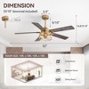 Airsurfer 52" Ceiling Fan with 5 Plywood Blades,Ceiling Fan with Reversible Motor & Memory Function,Remote Control Included - 3 of 4
