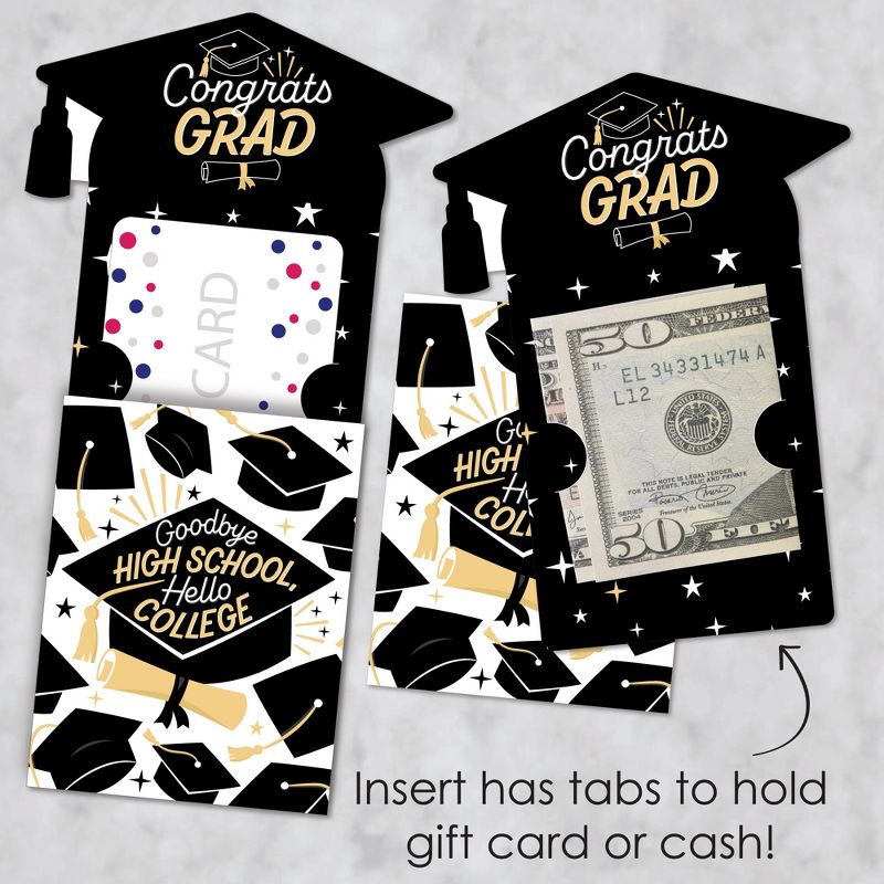 Big Dot of Happiness Goodbye High School, Hello College - Graduation Party Money and Gift Card Sleeves - Nifty Gifty Card Holders - Set of 8, 3 of 9