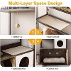 Cat Litter Box with Storage Shelves, 60 Inches Tall Hidden Litter Box, Cat Litterbox Furniture with Storage Rack, Hammock - 4 of 4