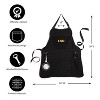 Evergreen Louisiana State University Black Grill Apron- 26 x 30 Inches Durable Cotton with Tool Pockets and Beverage Holder - 2 of 4