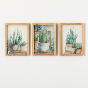 Sullivans Plant Shadow Box Wall Art Set of 3 16"H; Multicolor - 1 of 3