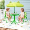 Infans Kids Picnic Table & Chair Set with 2 Folding Chairs & Height Adjustable Umbrella - 3 of 4