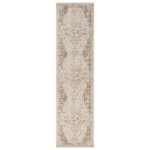 Cream And Brown Medallion Area Rug - 1 of 4