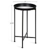 Kate and Laurel Celia Round Metal Tea Table, 14x14x25.75, Black and Mirror - 2 of 4