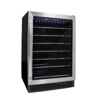 Stainless Steel Built-In 60 Bottle Wine Cooler with LED Lighting