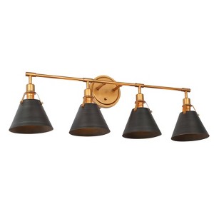 LNC Nero Modern Vanity Lights,Brushed Gray and Antique Gold/Antique Gold and Opal Glass, 2 Light/ 3 Light/4 Light - 1 of 4