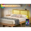 King Size Bed Frame, Natural Rattan Headboard Bed Frame with Led Lights,Noise-Free Platform with Wooden Support Legs and Slats, No Box Spring Needed - 3 of 4