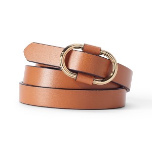 Lands' End Women's Adjustable Skinny Leather Belt - 1 of 3